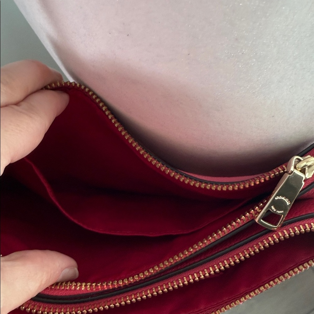 Coach Pebble Leather Cherry red Crossbody Bag - Picture 5 of 12